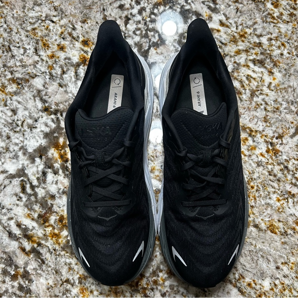 Hoka One One Arahi 6 Running Shoe Black Mens Size 11.5 D - Picture 3 of 8